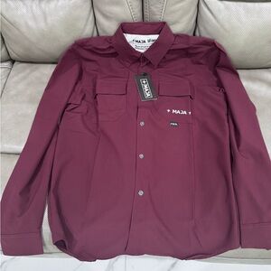 Maja Shirt Men's Long Sleeve Burgundy Repelente Al Agua size L
